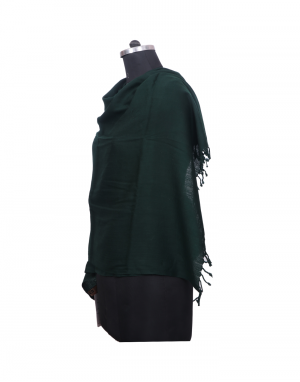Women Stole plain Darkgreen